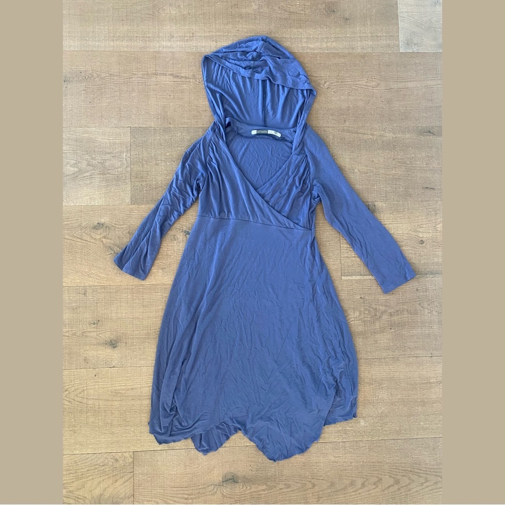 athleta hooded crossover mini dress long sleeve